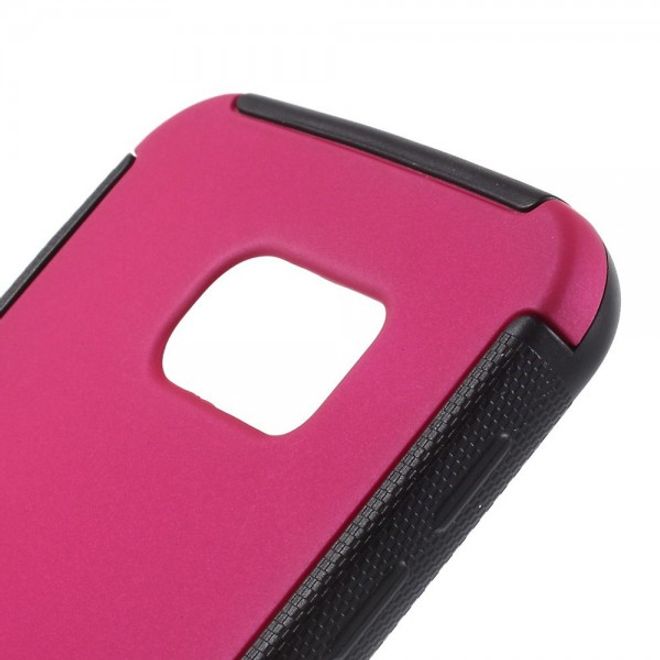 Samsung Galaxy S6 Robustes, elastisches Plastik und Silikon Case - rosa