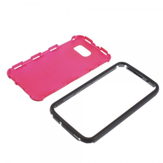 Samsung Galaxy S6 Robustes, elastisches Plastik und Silikon Case - rosa