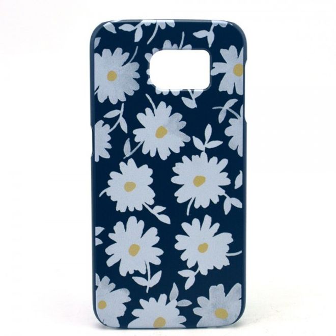 Samsung Galaxy S6 Hart Plastik Case mit weissen Blumen