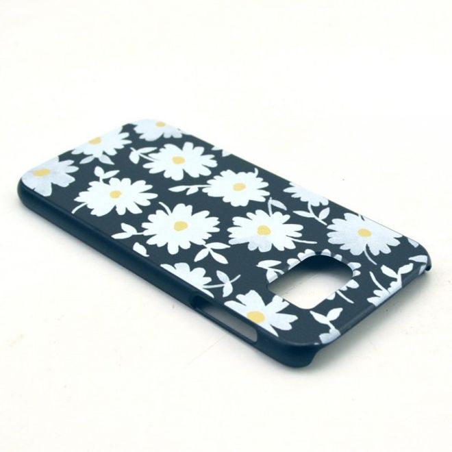 Samsung Galaxy S6 Hart Plastik Case mit weissen Blumen