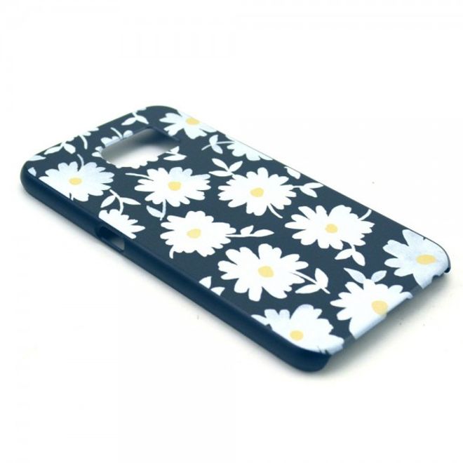 Samsung Galaxy S6 Hart Plastik Case mit weissen Blumen