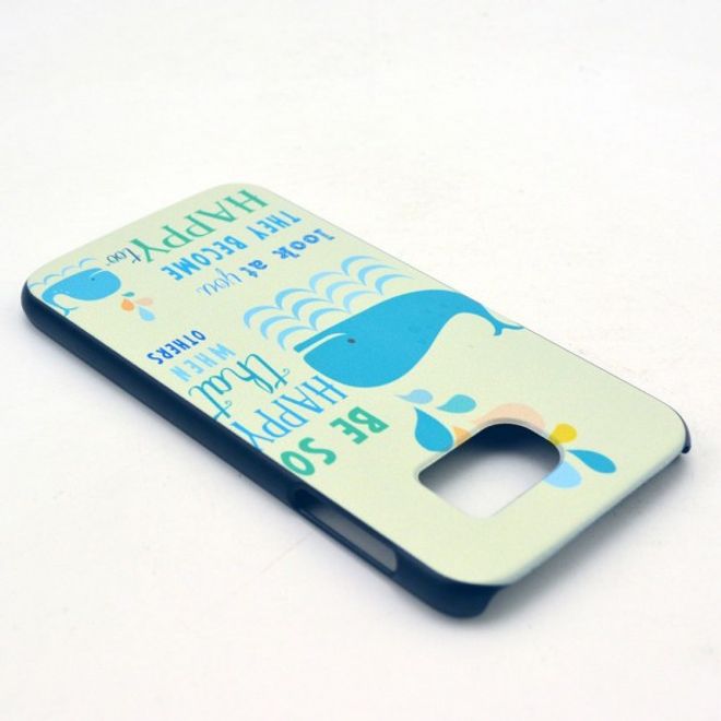 Samsung Galaxy S6 Hart Plastik Case mit Wal und Schriftzug