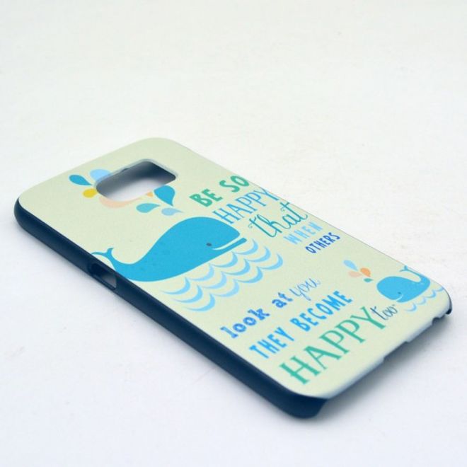 Samsung Galaxy S6 Hart Plastik Case mit Wal und Schriftzug
