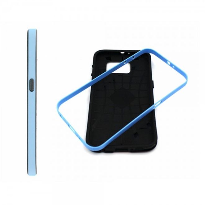 Samsung Galaxy S6 Hart Plastik Case mit farbigem Rahmen und Eule mit Herz