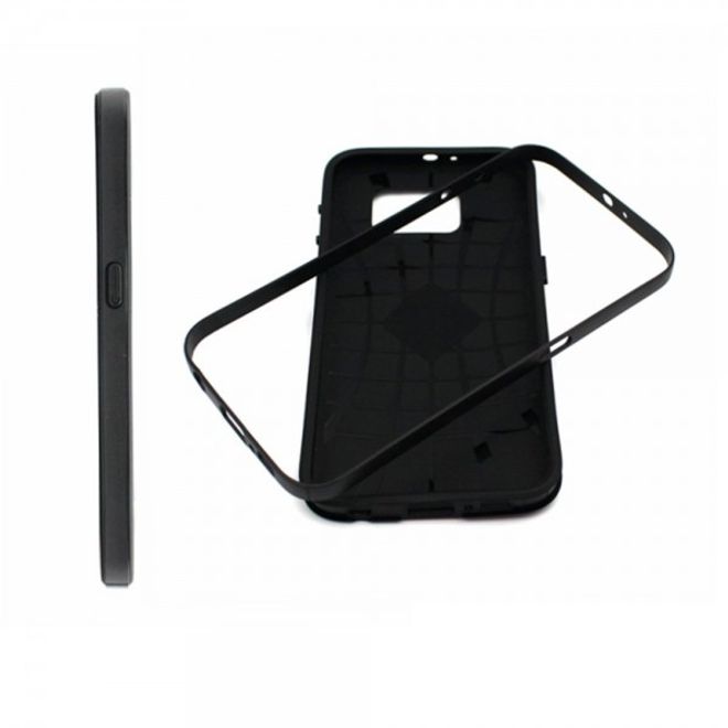 Samsung Galaxy S6 Hart Plastik Case mit farbigem Rahmen und trauriger Eule