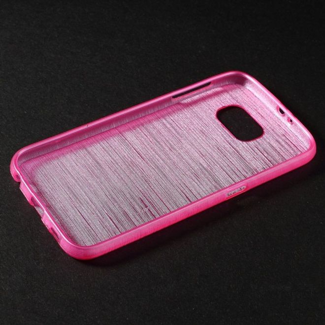 Samsung Galaxy S6 Gebürstetes, elastisches Plastik Case - rosa