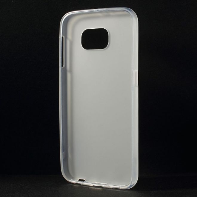 Samsung Galaxy S6 Mattes, elastisches Plastik Case - weiss