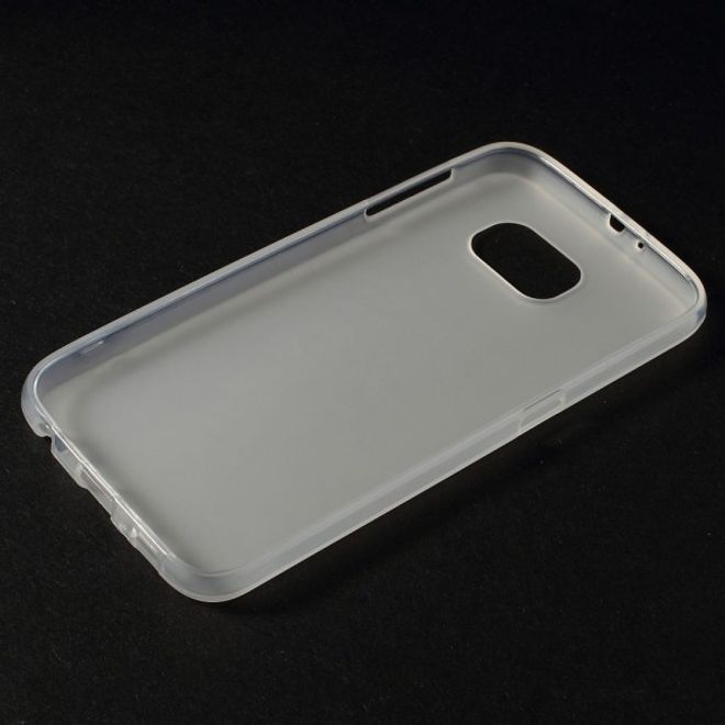 Samsung Galaxy S6 Mattes, elastisches Plastik Case - weiss