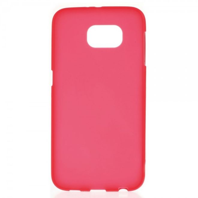Samsung Galaxy S6 Mattes, elastisches Plastik Case - rot