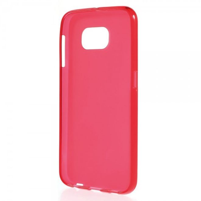 Samsung Galaxy S6 Mattes, elastisches Plastik Case - rot