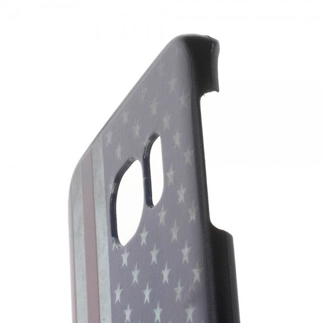 Galaxy S6 Edge Hart Plastik Case mit US Flagge retro-style