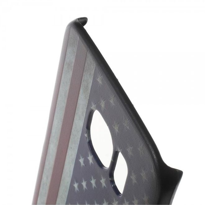 Galaxy S6 Edge Hart Plastik Case mit US Flagge retro-style