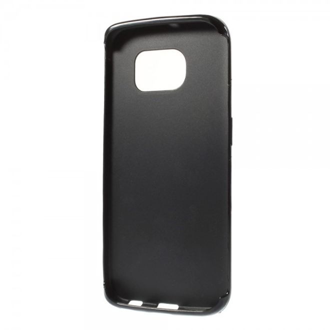 Galaxy S6 Edge Leicht glänzendes, elastisches Plastik Case - schwarz