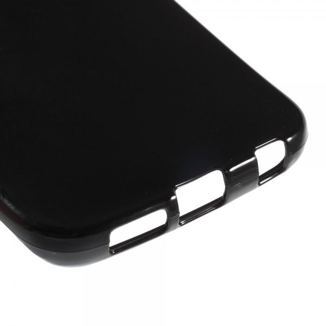 Galaxy S6 Edge Leicht glänzendes, elastisches Plastik Case - schwarz