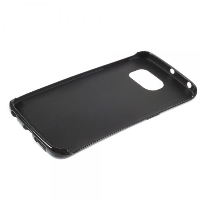 Galaxy S6 Edge Leicht glänzendes, elastisches Plastik Case - schwarz