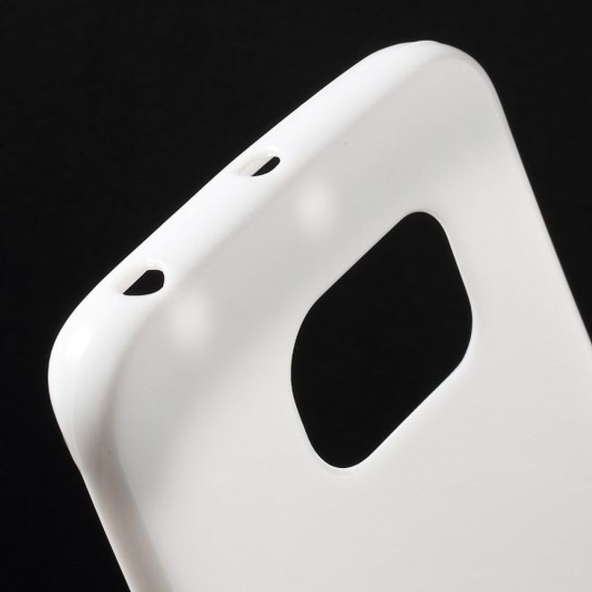 Galaxy S6 Edge Leicht glänzendes, elastisches Plastik Case - weiss