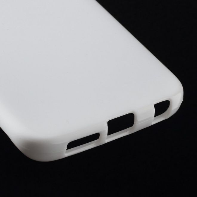 Galaxy S6 Edge Leicht glänzendes, elastisches Plastik Case - weiss