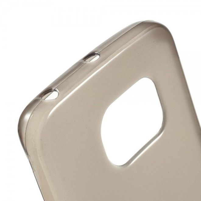 Galaxy S6 Edge Leicht glänzendes, elastisches Plastik Case - grau