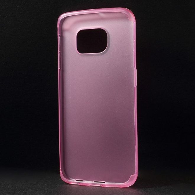 Galaxy S6 Edge Leicht glänzendes, elastisches Plastik Case - pink