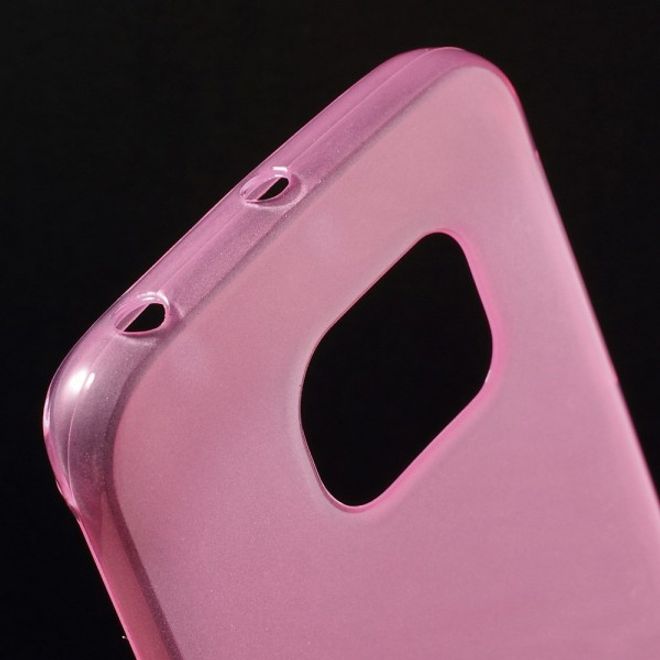 Galaxy S6 Edge Leicht glänzendes, elastisches Plastik Case - pink