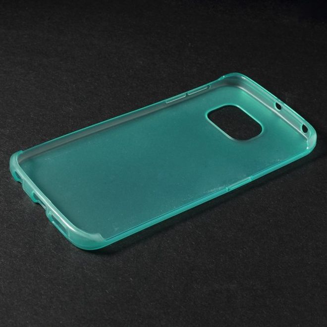 Galaxy S6 Edge Leicht glänzendes, elastisches Plastik Case - blau
