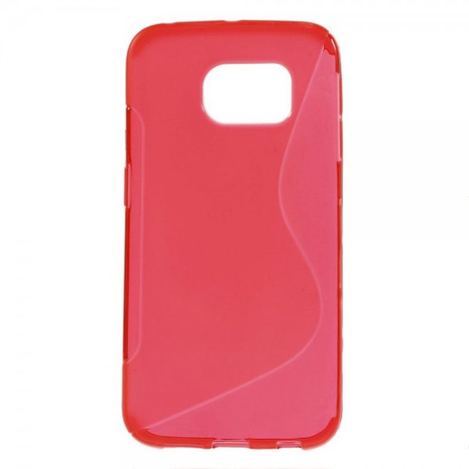 Galaxy S6 Edge Elastisches Plastik Case S-Curve - rot