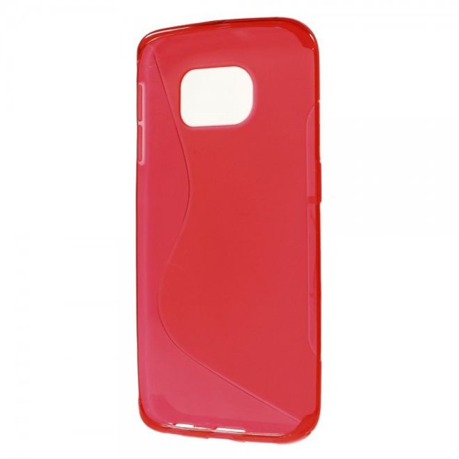 Galaxy S6 Edge Elastisches Plastik Case S-Curve - rot