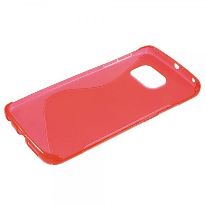 Galaxy S6 Edge Elastisches Plastik Case S-Curve - rot