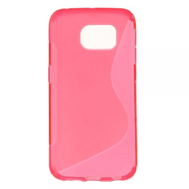 Galaxy S6 Edge Elastisches Plastik Case S-Curve - rosa