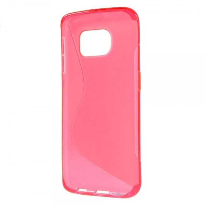 Galaxy S6 Edge Elastisches Plastik Case S-Curve - rosa