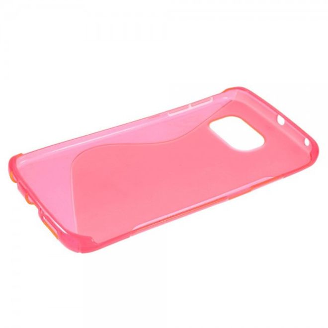 Galaxy S6 Edge Elastisches Plastik Case S-Curve - rosa