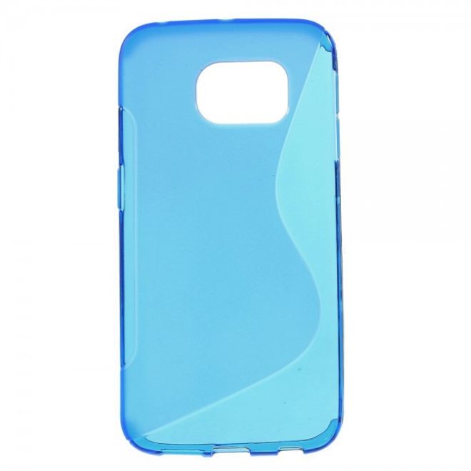 Galaxy S6 Edge Elastisches Plastik Case S-Curve - blau
