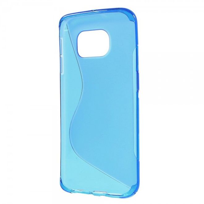 Galaxy S6 Edge Elastisches Plastik Case S-Curve - blau