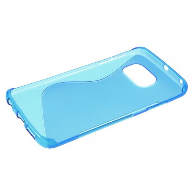 Galaxy S6 Edge Elastisches Plastik Case S-Curve - blau