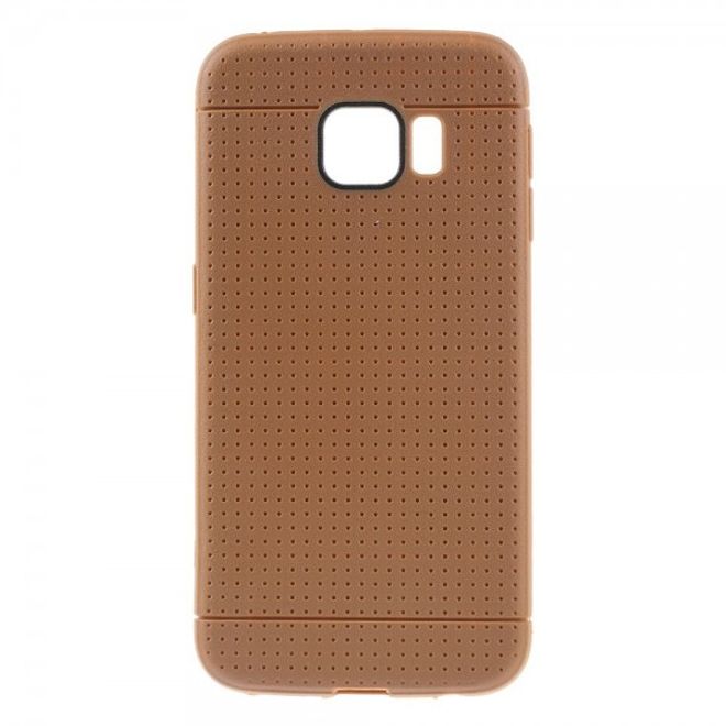 Galaxy S6 Edge Elastisches Plastik Case mit Gittermuster - orange