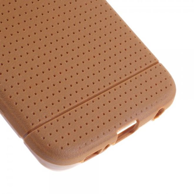 Galaxy S6 Edge Elastisches Plastik Case mit Gittermuster - orange