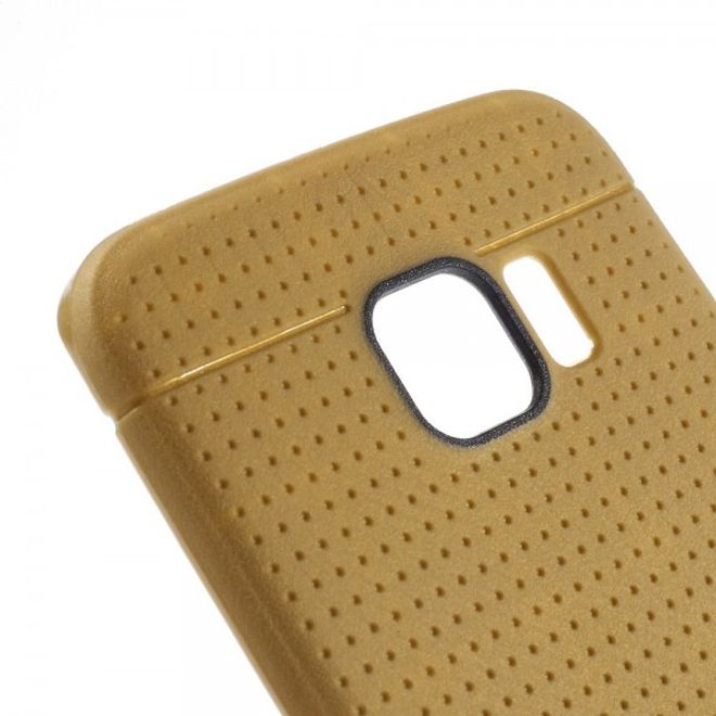 Galaxy S6 Edge Elastisches Plastik Case mit Gittermuster - braun