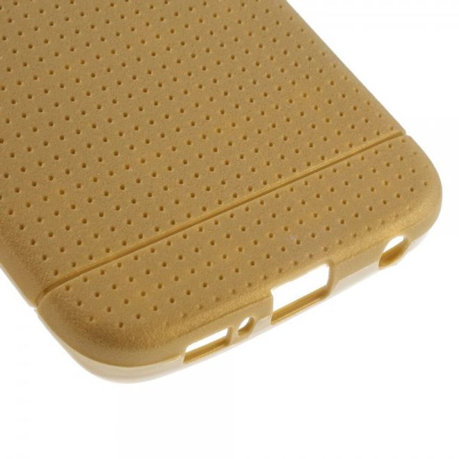 Galaxy S6 Edge Elastisches Plastik Case mit Gittermuster - braun