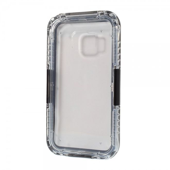 Galaxy S6 Edge Wasserdichte Schutzhülle aus Plastik und Silikon - schwarz