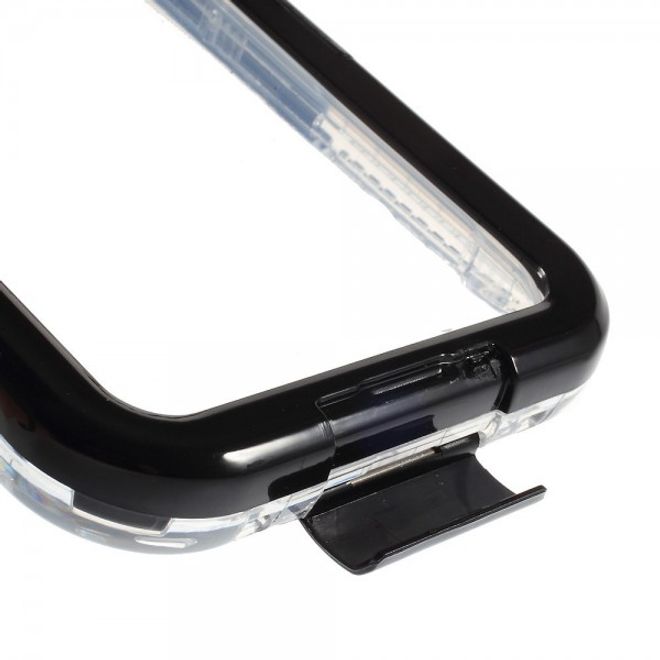 Galaxy S6 Edge Wasserdichte Schutzhülle aus Plastik und Silikon - schwarz