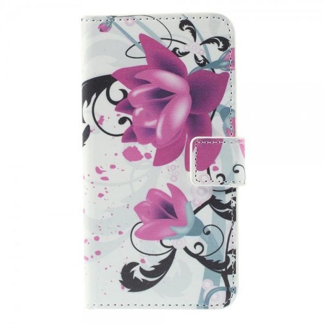 Galaxy S6 Edge Leder Case mit Lotus Blumen