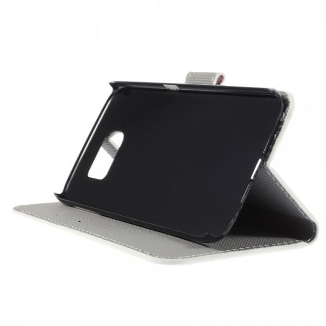 Galaxy S6 Edge Leder Case mit Lotus Blumen