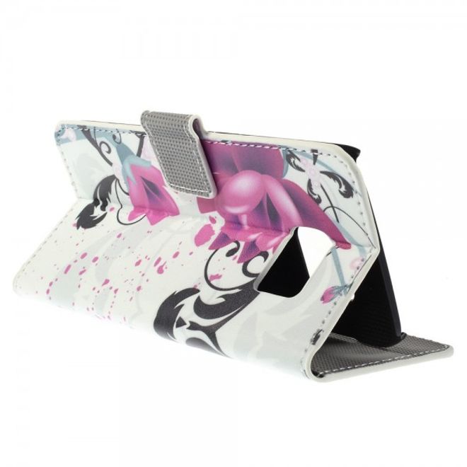 Galaxy S6 Edge Leder Case mit Lotus Blumen