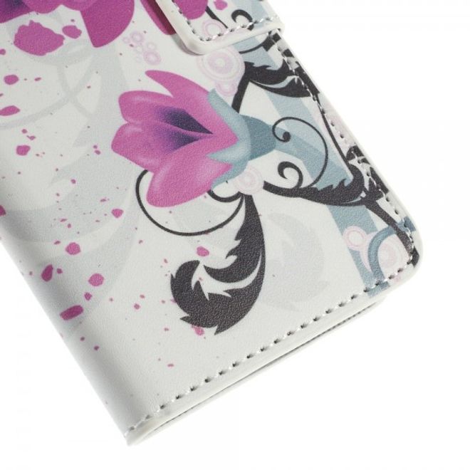 Galaxy S6 Edge Leder Case mit Lotus Blumen