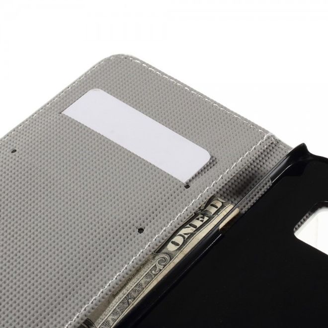 Galaxy S6 Edge Leder Case mit Lotus Blumen