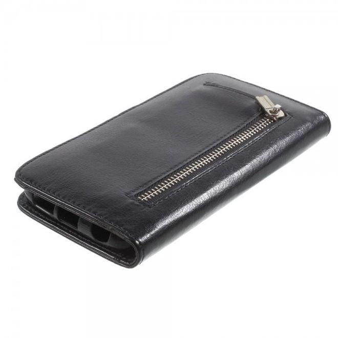 Galaxy S6 Edge Simples Leder Portemonnaie mit abnehmbaren Case - schwarz