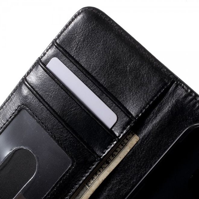 Galaxy S6 Edge Simples Leder Portemonnaie mit abnehmbaren Case - schwarz