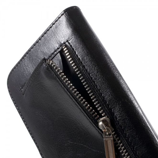 Galaxy S6 Edge Simples Leder Portemonnaie mit abnehmbaren Case - schwarz