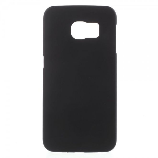 Galaxy S6 Edge Gummiertes Hart Plastik Case - schwarz