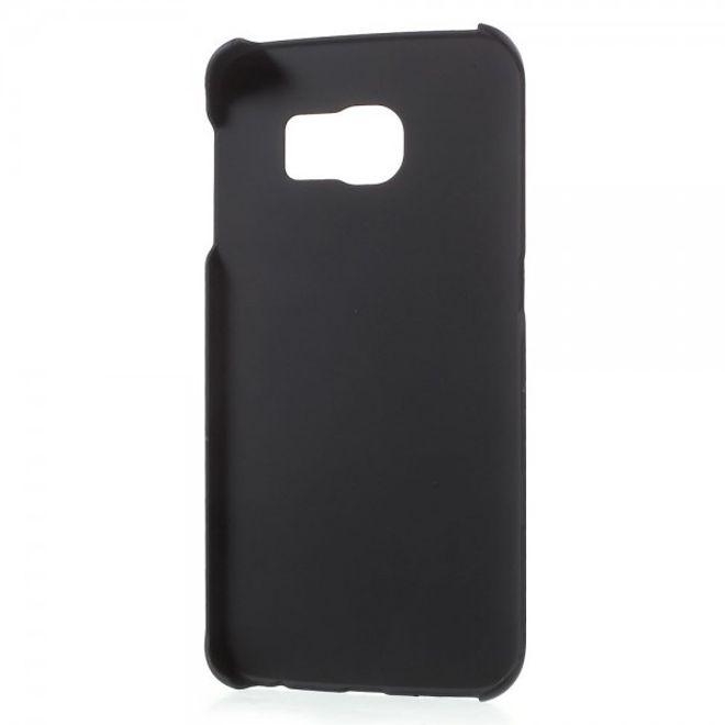 Galaxy S6 Edge Gummiertes Hart Plastik Case - schwarz